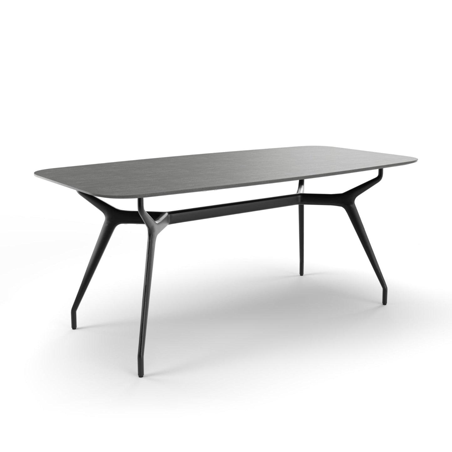 ARKOS SHAPED 02 - Rectangular dining table (Top Finishes - GLASS | Cat. B/D)