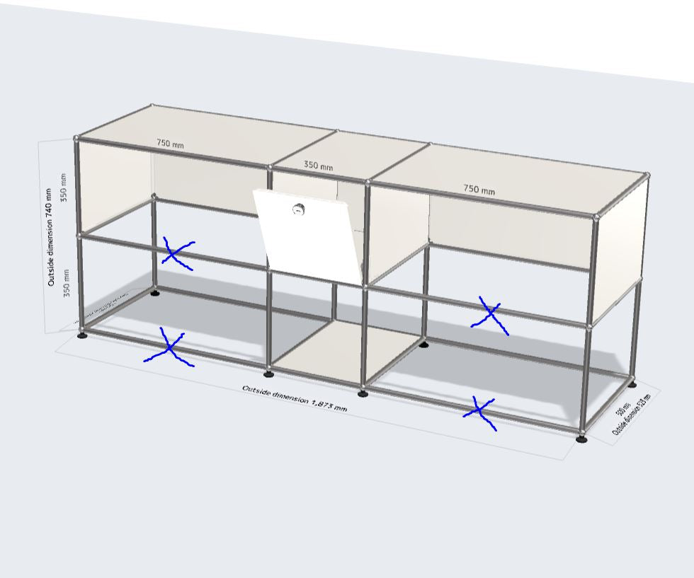 USMハラー デスク 1850(1つのドロップダウンドア付き)