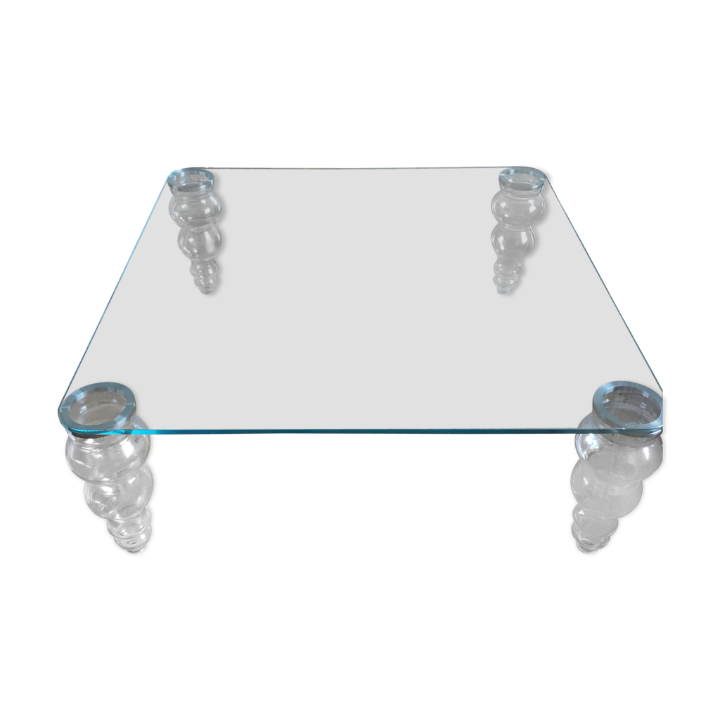 ポストモダン - スクエアクリスタルコーヒーテーブル