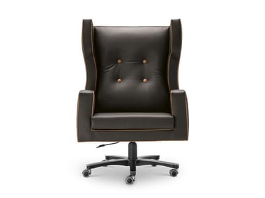 CASSANDRA - Upholstered armchair with 5-spoke base with castors by I 4 Mariani