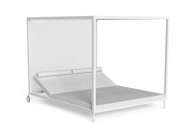 CLEOSOFT-ALU - Aluminum and fabric recliner canopy garden bed with parasol by Talenti