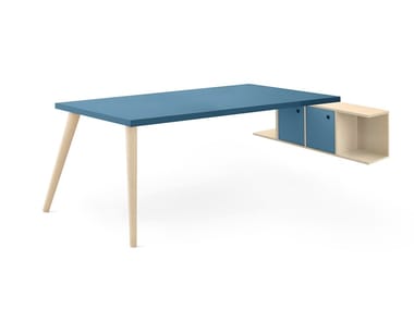 Desk with Luce wall unit - Modular desk by Nidi