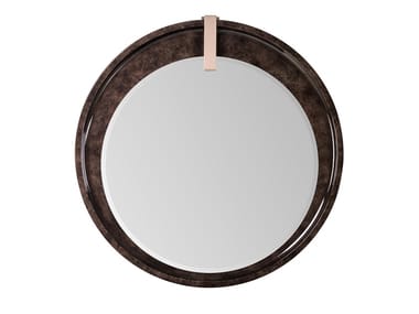 ECLIPSE - Round framed wooden mirror by Turri