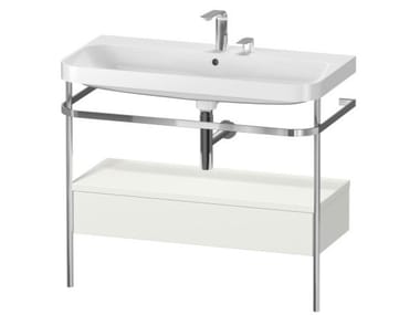 HAPPY D.2 PLUS - Console ceramic washbasin with towel rail by Duravit