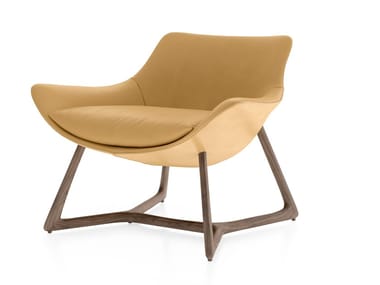 HARP - Leather armchair by Turri