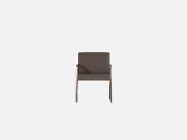 LIN TAPIZ - Sled base fabric reception chair by Inclass