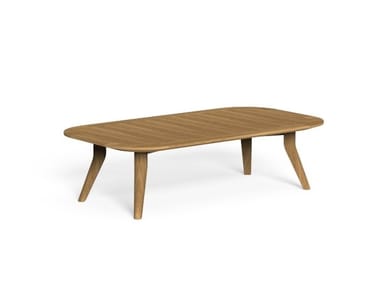 MOON TEAK - Rectangular teak garden side table by Talenti