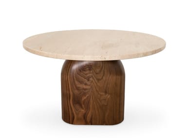 PHILIP - Round travertine side table by Essential Home