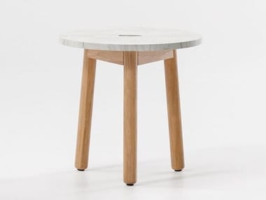 RIVA - Low round marble coffee table by Kettal