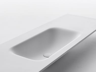 ROUND SOFT - Cristalplant® washbasin with integrated countertop by Falper