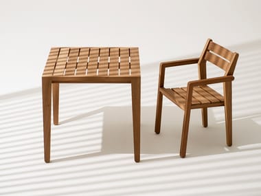 ZANIA - Square iroko garden table by RODA