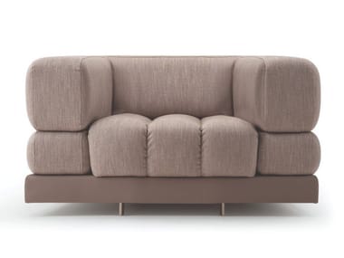 DOMUS - Fabric armchair with armrests by Turri