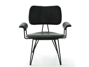 OVERDYED - Upholstered multi-layer wood easy chair with armrests by Moroso