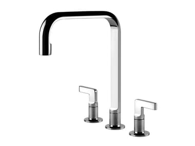 INCISO - 3 hole countertop brass kitchen tap by Gessi