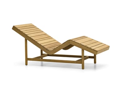 BARCODE - Teak sun lounger by Varaschin