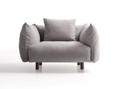 SOFFIO - Recycled fabric armchair with armrests by Lema