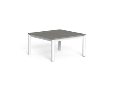 LAKE - Square porcelain stoneware coffee table with aluminium base by Talenti