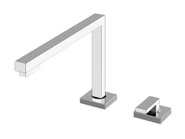 SU&GIU - 2 hole countertop chromed brass kitchen mixer tap by Gessi