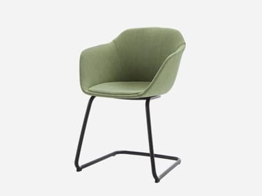 TAIA - Cantilever fabric chair with armrests by Inclass