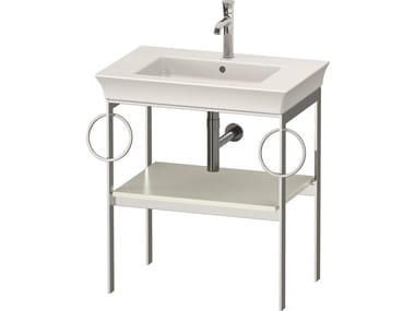 WHITE TULIPE WT4546 / WT4547 - Floor-standing single metal console sink with towel rail by Duravit