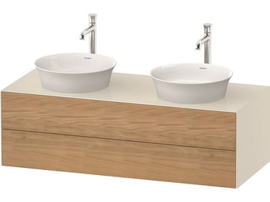 WHITE TULIP WT4988 - Double wall-mounted wooden vanity unit with drawers by Duravit