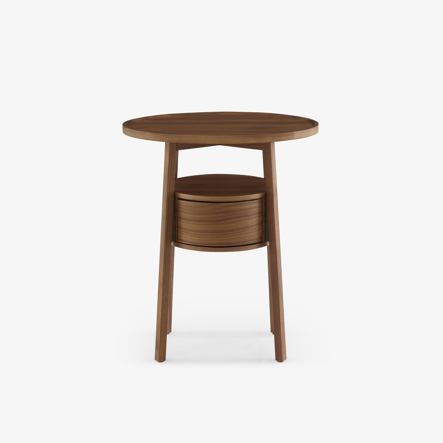 EPISODE - 引き出し付き円形無垢材ベッドサイドテーブル