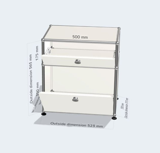 1x2モジュール（2つのドロップダウン扉）[W500XD350xH(350+175)]