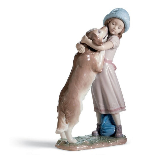 A Warm Welcome Dog Figurine by Lladró