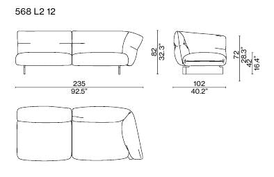モンクラウド生地ソファ