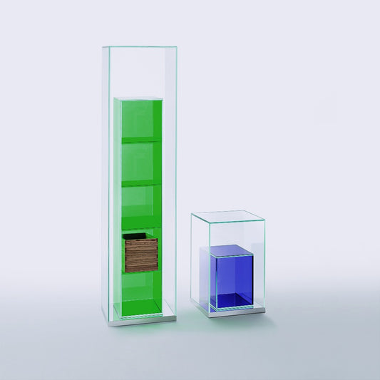 BOXINBOX - 収納スペース付きスクエアクリスタルコーヒーテーブル