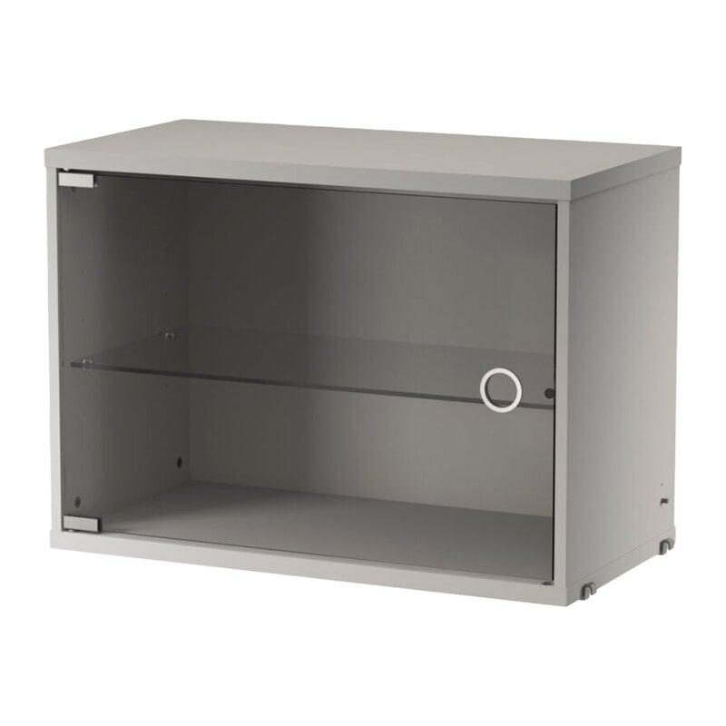 String display cabinet with swing glass door by String Furniture #58 x 30 cm, grey #