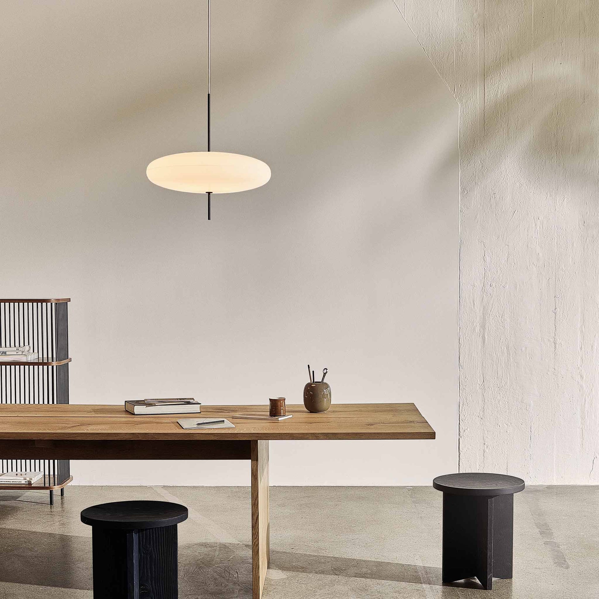 Suspension Lamp Model 2065 by Astep #White Diffuser / Black Hardware / White Cable