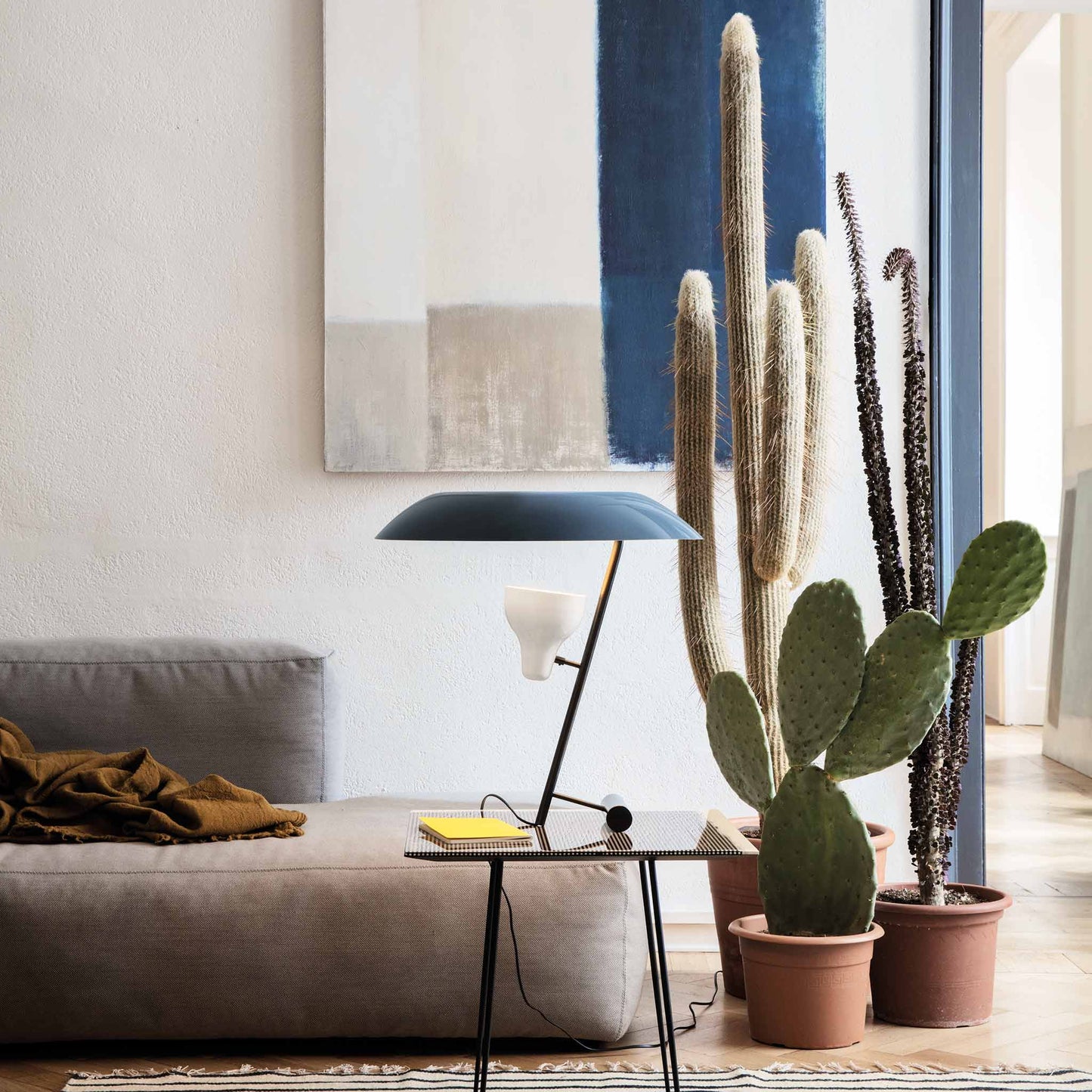 Table Lamp Model 548 by Astep #Polished Brass / Grey