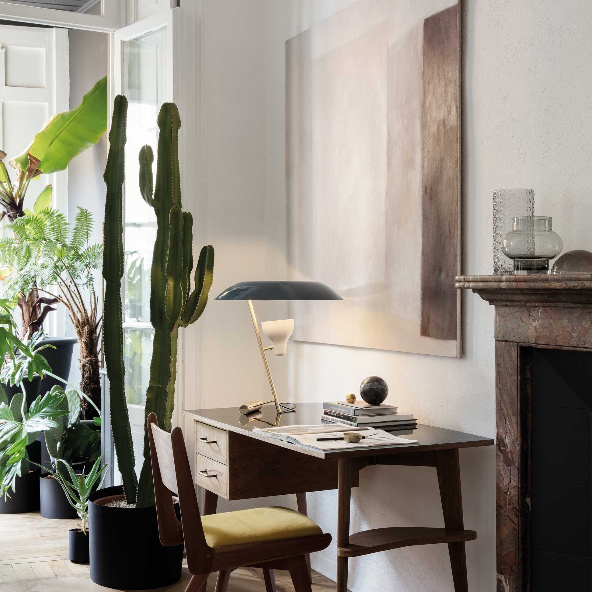 Table Lamp Model 548 by Astep #Polished Brass / Grey