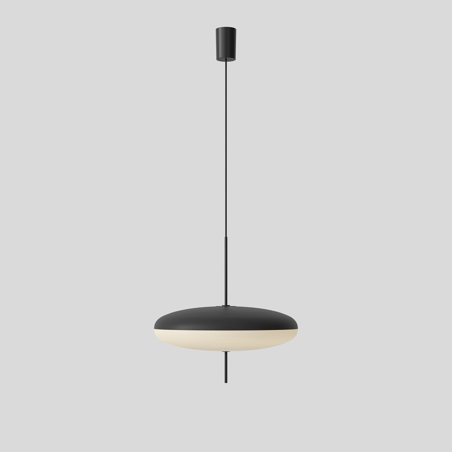 Suspension Lamp Model 2065 by Astep #Black & White Diffuser / Black Hardware / Black Cable