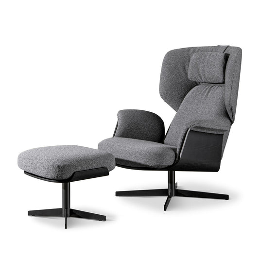 OLOS - Swivel fabric armchair with footstool (リクエスト情報)
