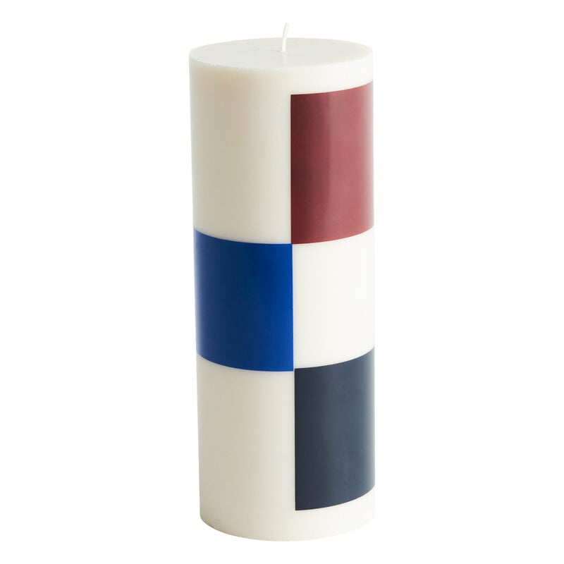 Column candle by HAY #L, off-white - brown - black - blue #