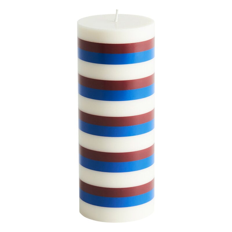 Column candle by HAY #M, off-white - brown - blue #