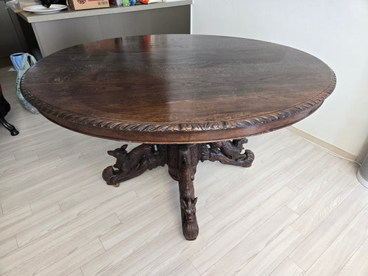 (ビンテージ) French Oak Hunt Table