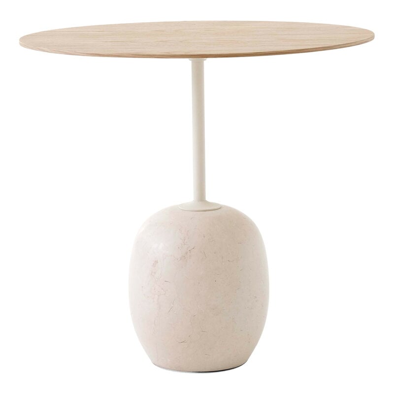 Lato LN9 coffee table by &Tradition #oak - Cream Diva marble #