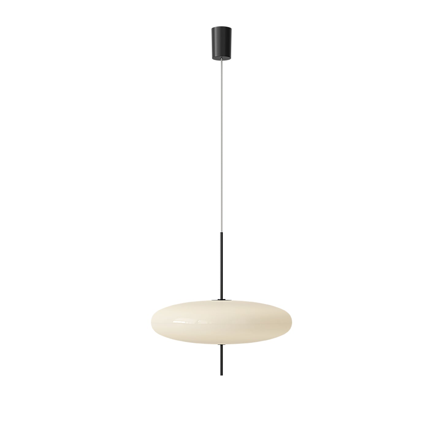 Suspension Lamp Model 2065 by Astep #White Diffuser / Black Hardware / White Cable