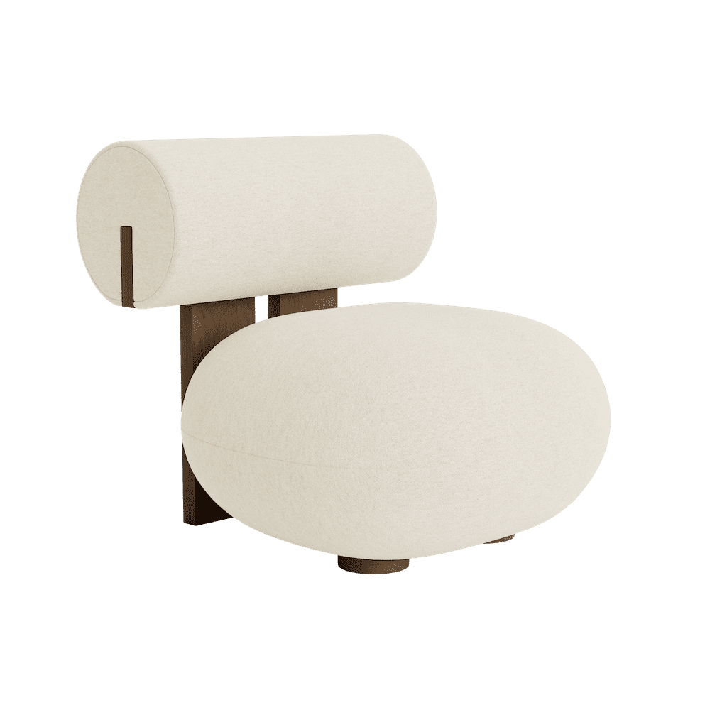 Hippo Lounge - Fabric Easy Chair by Norr11 #Light Smoked Oak / Barnum Bouclé | 24