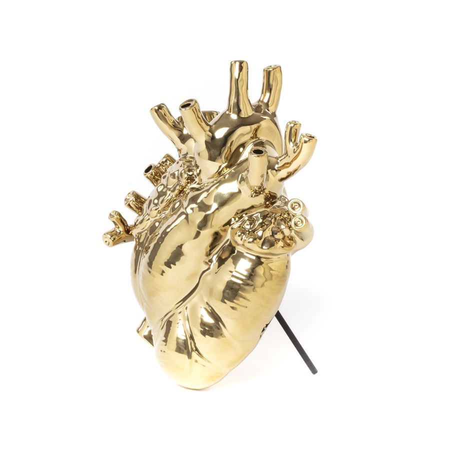 Fine Porcelain Vase Love in Bloom Heart by Seletti #Gold