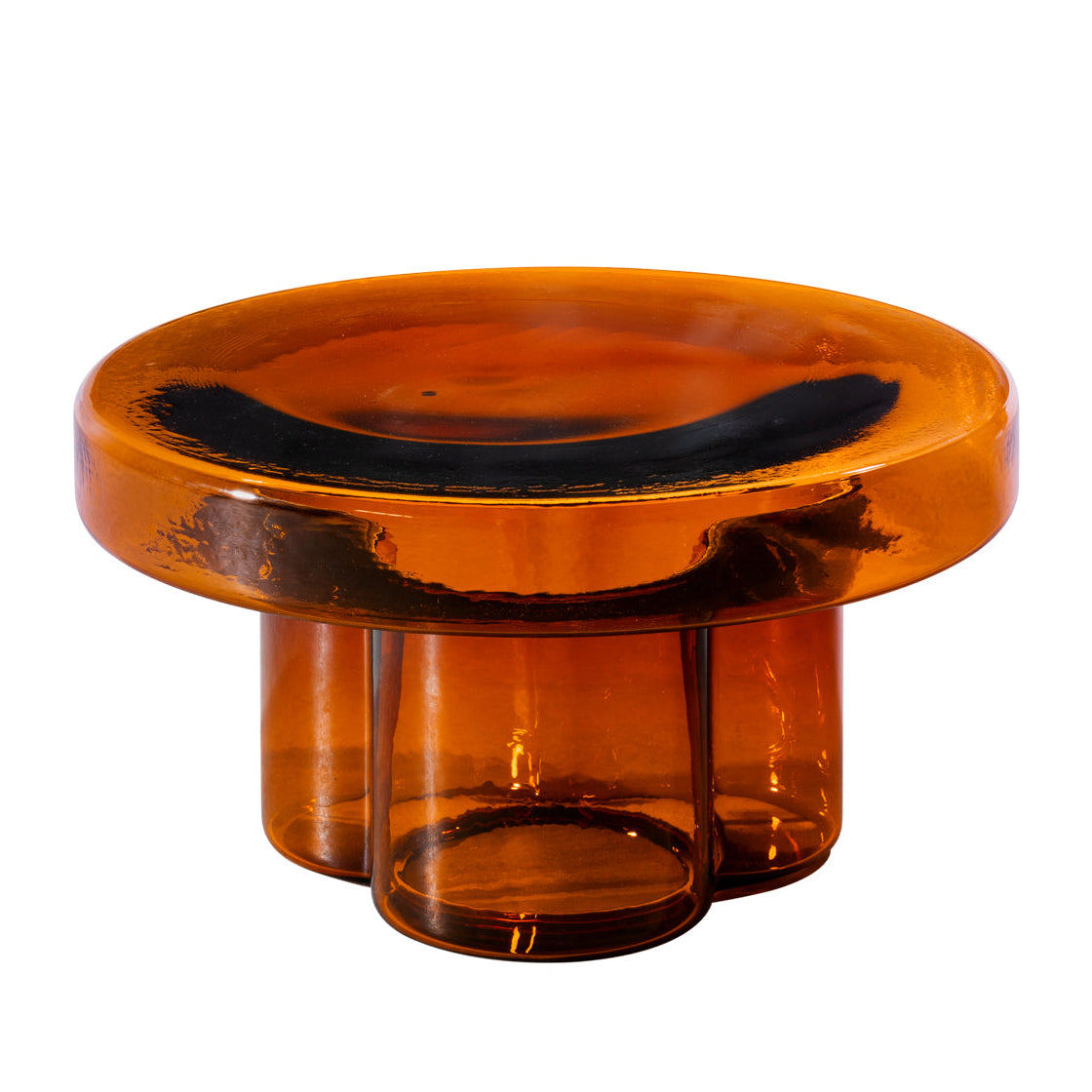 Soda - Round Blown Glass Coffee Table by Miniforms #Amber Blown Glass