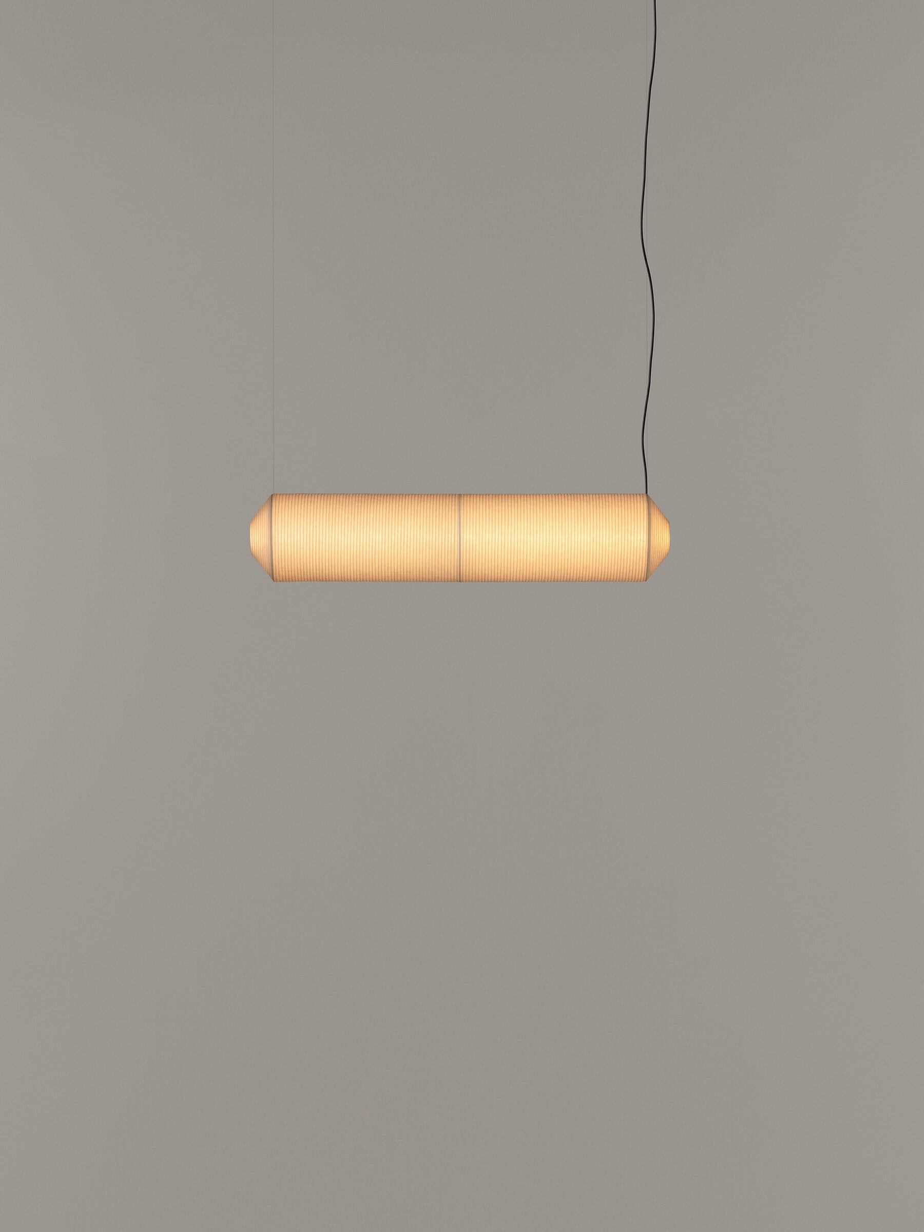 Tekiò Horizontal - LED dimmable japanese paper pendant lamp by Santa & Cole