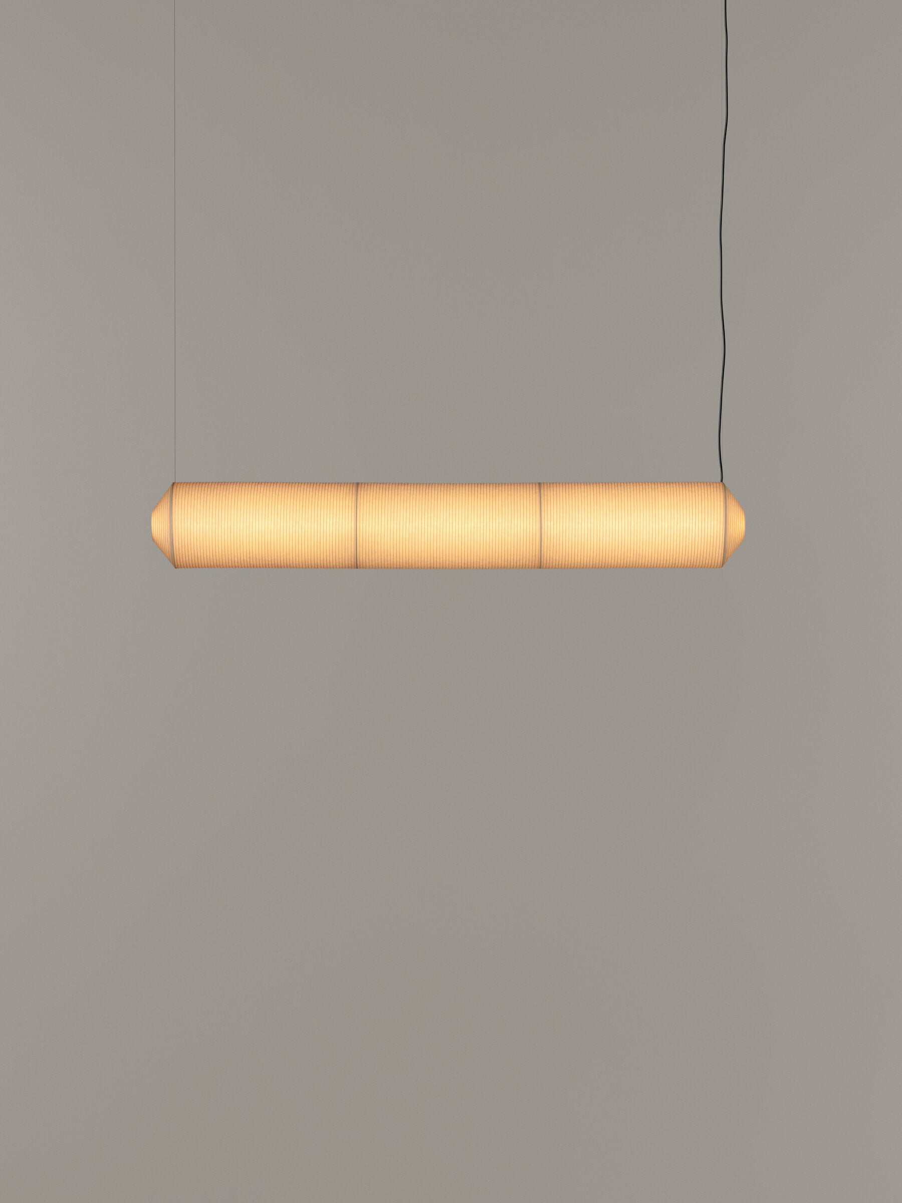 Tekiò Horizontal - LED dimmable japanese paper pendant lamp by Santa & Cole