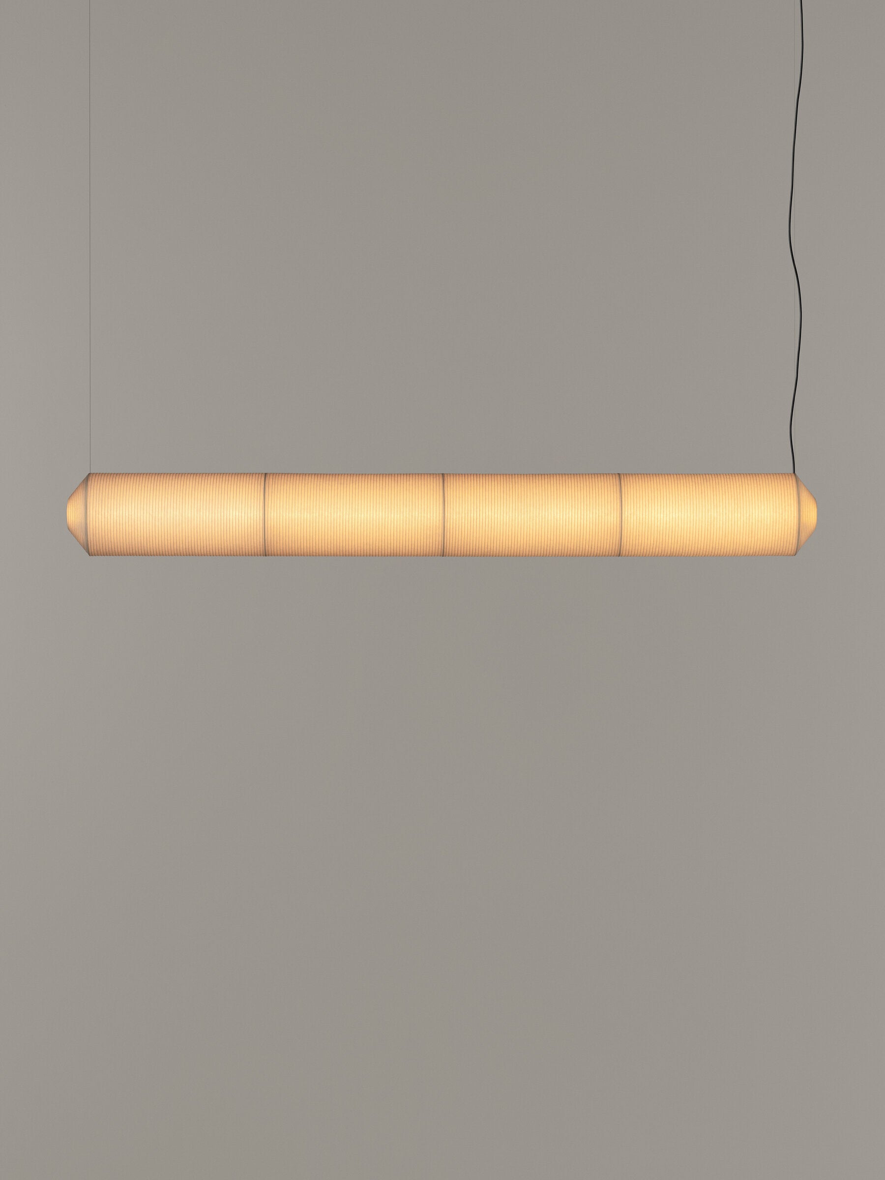 Tekiò Horizontal - LED dimmable japanese paper pendant lamp by Santa & Cole