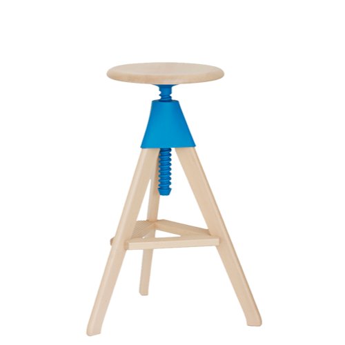 TOM AND JERRY ？ THE WILD BUNCH - Height-adjustable beech stool (Request Info)
