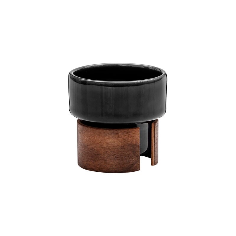 Warm espresso cup 0,8 dl by Tonfisk Design #2 pcs, black - walnut #