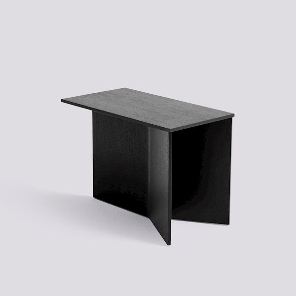 Slit Rectangular Side Table by Hay #H35 x W49 x L27 / black-water-based-lacquered-oak
